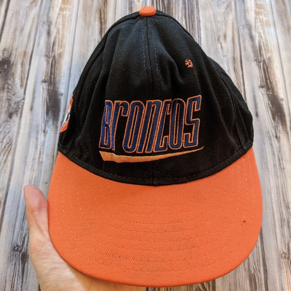 Vintage Denver Broncos Black Orange Snap Back Cap